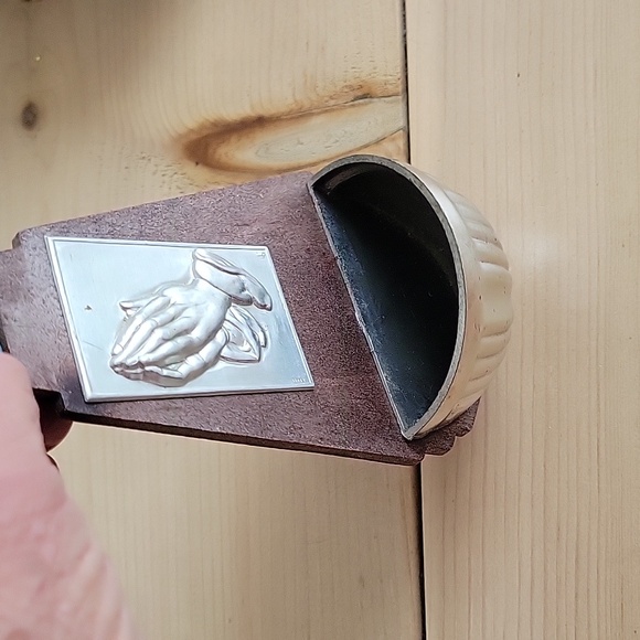 Vintage Wood and Metal Holy Water Font - Picture 3 of 3